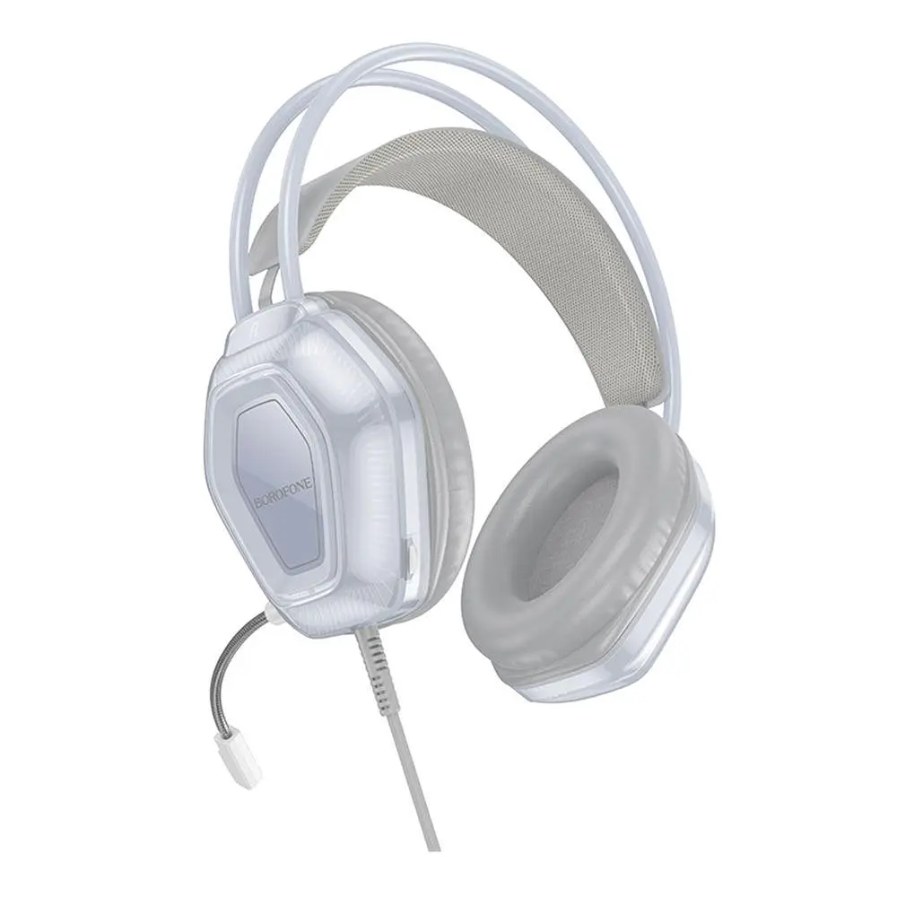 Проводные игровые наушники Borofone BO110 Fight, USB, 3.5mm, 2m, Серый - фото 3