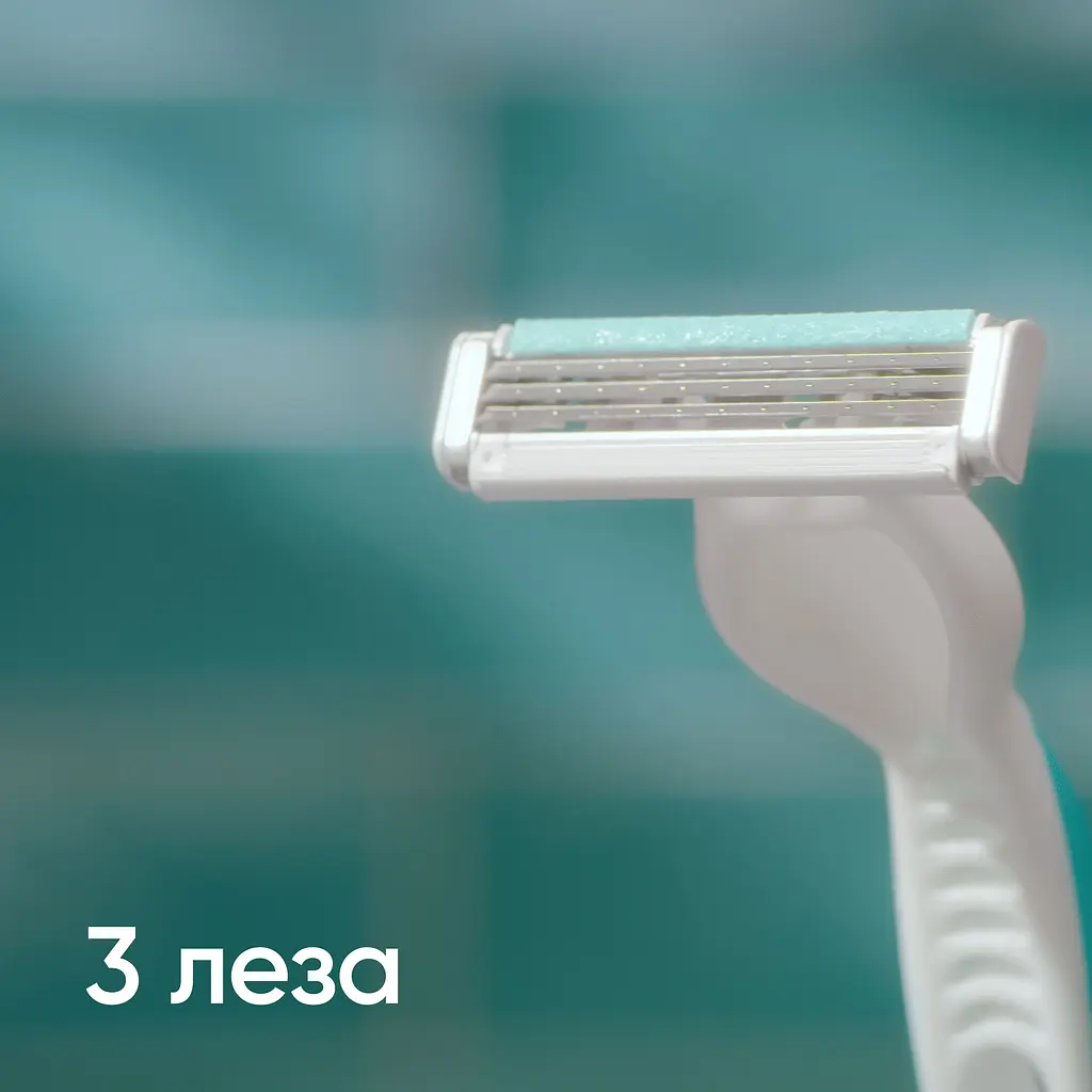 Одноразові станки для гоління (бритви) жіночі Venus 3 Sensitive 3 шт. - фото 4