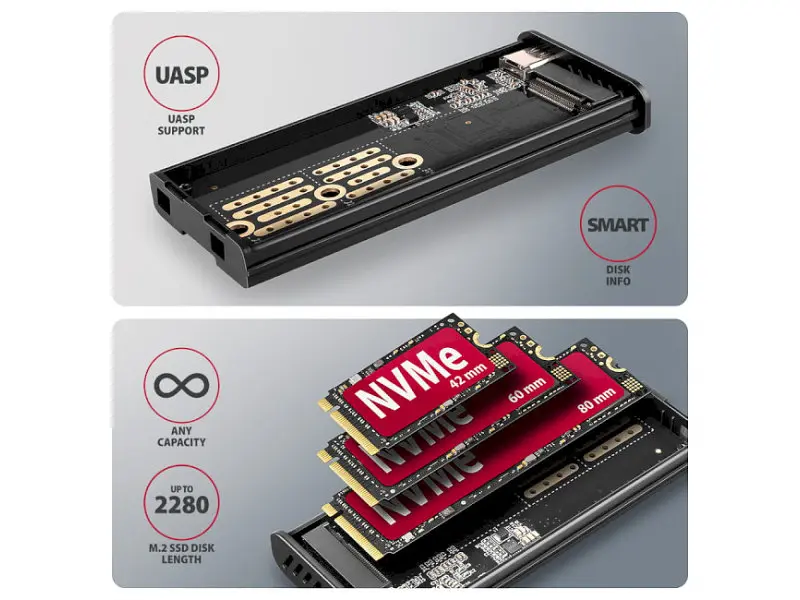 Кишеня для накопичувача AXAGON Display Box (EEM2-SD2) - фото 7