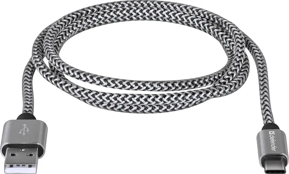 Кабель USB 2.0 AM-Type-C M, 1.0 м, білий, 09-03T PRO Defender - фото 3