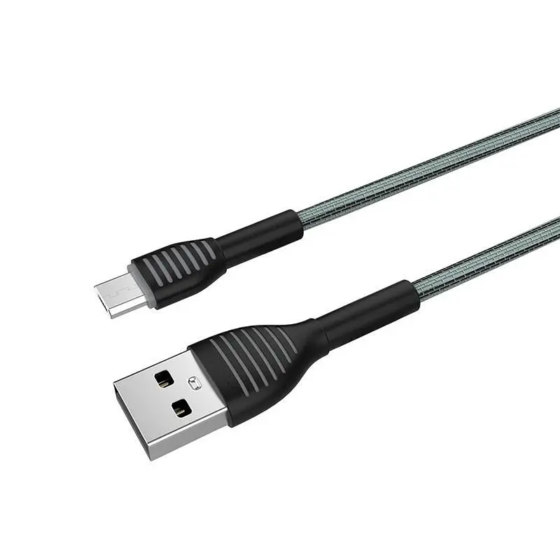 Кабель ColorWay USB - micro USB (M/M), Braided Cloth, 3 А, 1 м, Gray (CW-CBUM041-GR) - фото 4