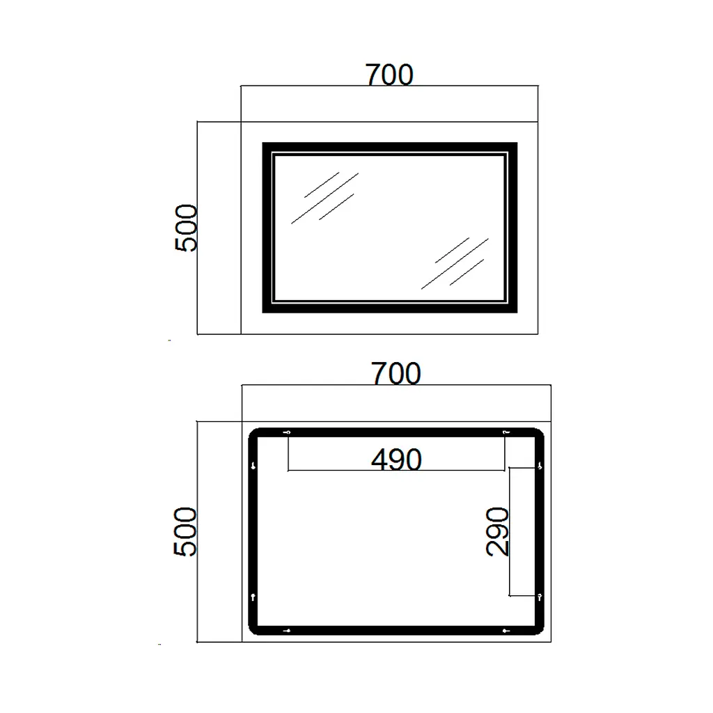 Дзеркало Qtap Cardinal 500x700 з LED-підсвічуванням Touch, з антизапотіванням, з димером температури кольору (3000-6500K) Reverse QT0478C5070 - фото 2