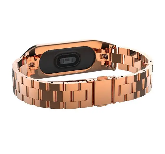Металлический ремешок Primo Classic для фитнес-браслета Xiaomi Mi Band 3 Rose Gold - фото 3