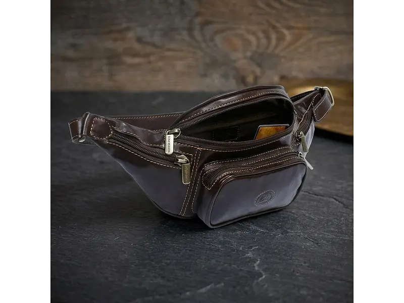 Чоловіча сумка-бананка Italico 8018 коричнева 39×13×7,5 см TONY PEROTTI sum0029105 - фото 2