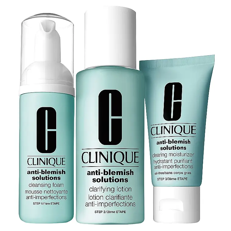 Набір для очищення шкіри Clinique Anti-Blemish Solutions Starter Kit: пінка, 50 мл + лосьйон, 100 мл + крем, 30 мл (918518) - фото 2