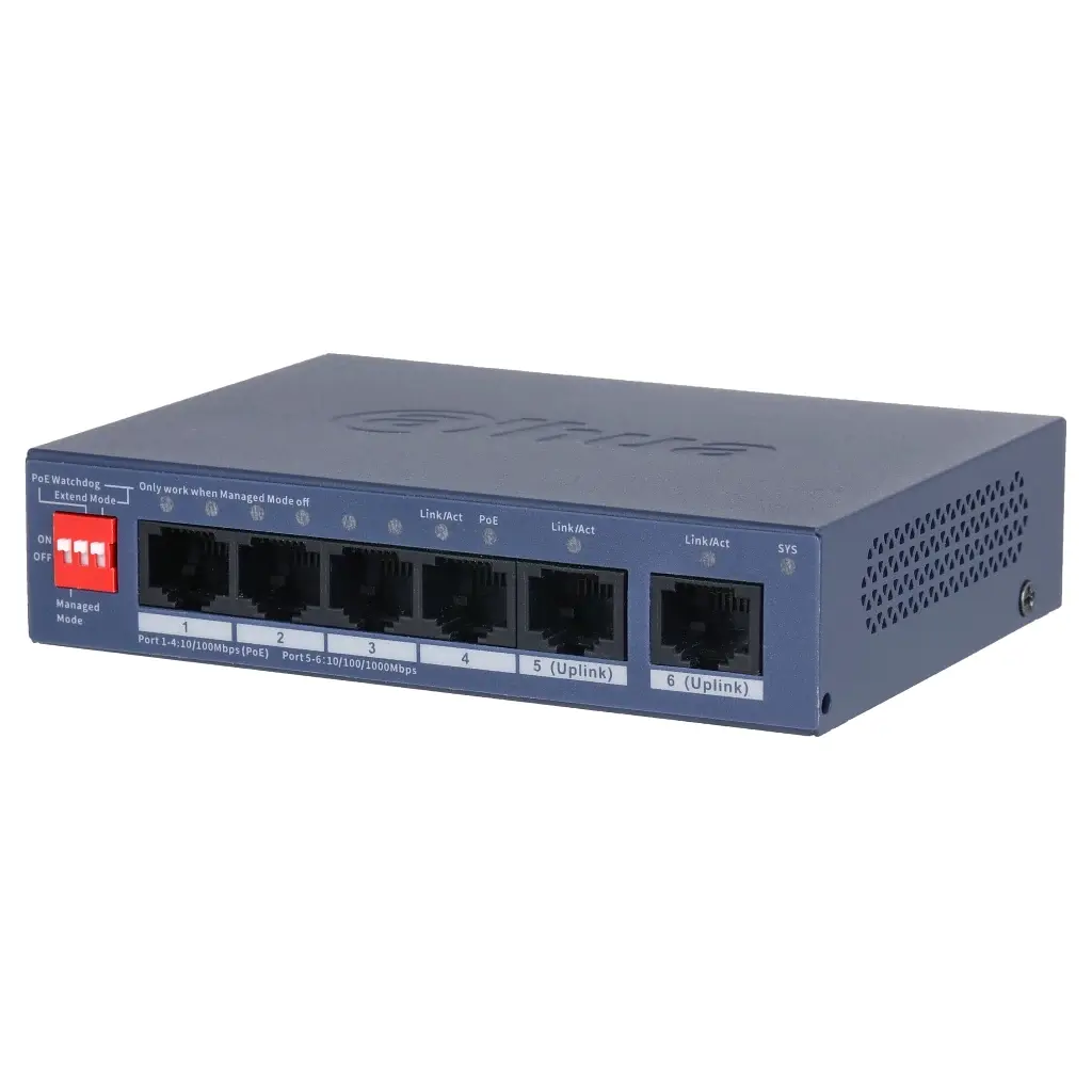 Комутатор мережевий Dahua DH-CS4006-4ET2GT-36 PoE - фото 2