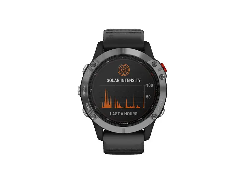 Смарт-годинник Garmin Fenix 6 Solar Silver with black band (010-02410-00) - фото 3