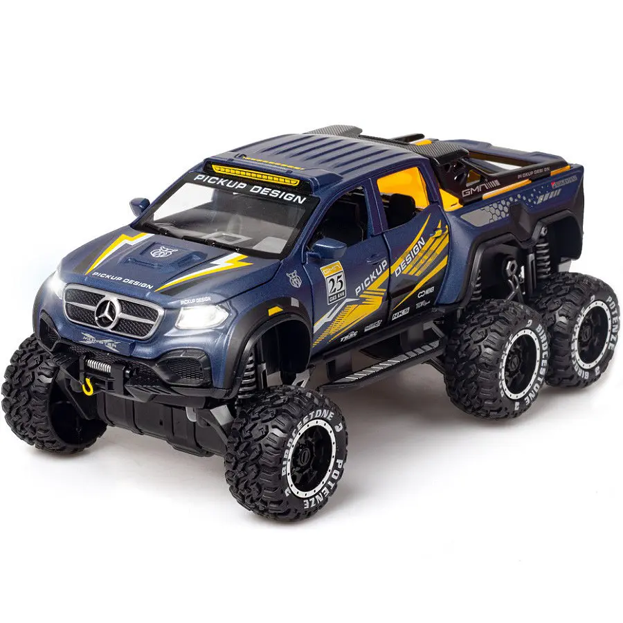 Колекційна металева модель пікапа АвтоЕксперт Mercedes-Benz X-Class EXY 6x6 з інерцією, світлом та звуком 1:32 - фото 8