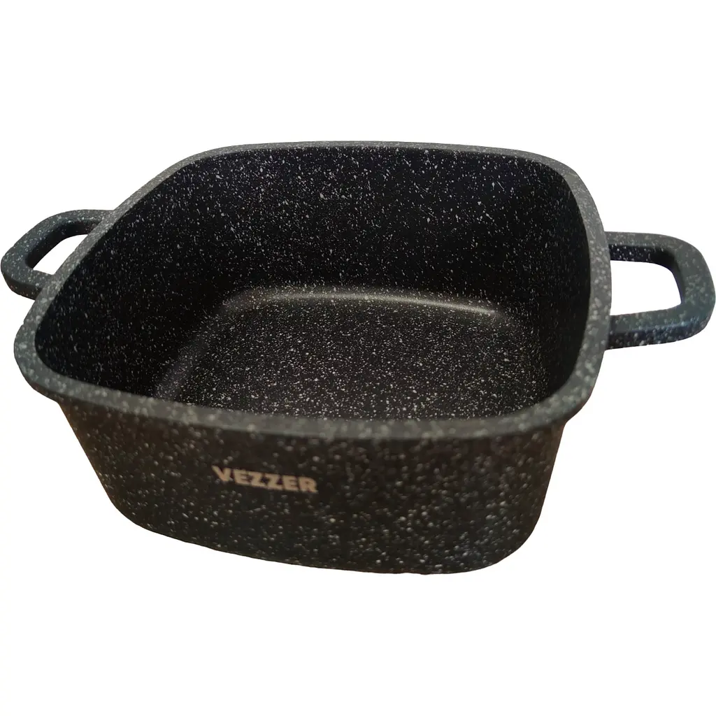 Каструля Vezzer квадратна з кришкою 20 см 2.5 л чорна (VZ8007) - фото 2