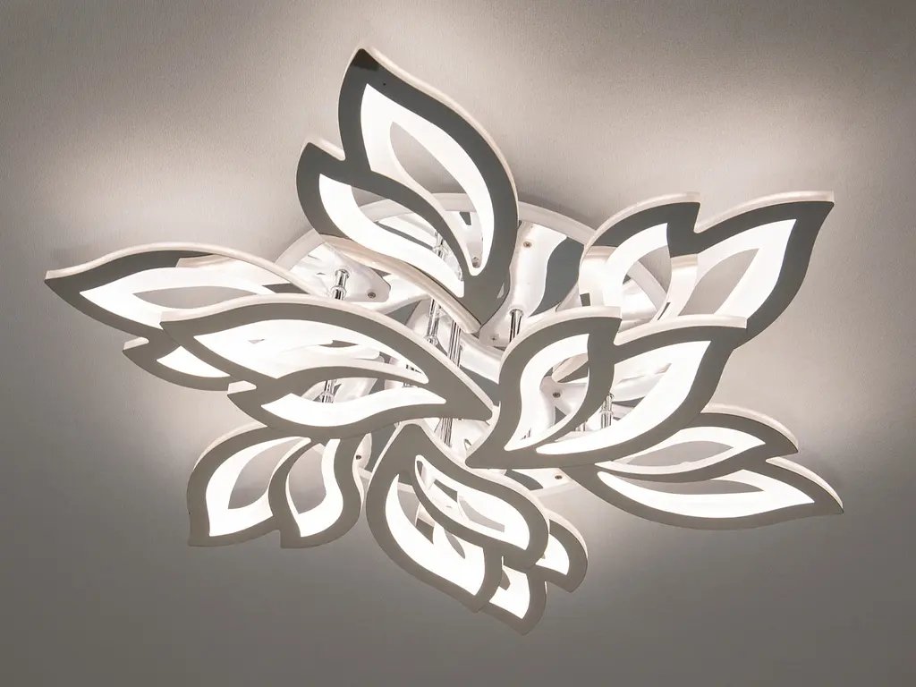 LED люстра з пультом Diasha 8165/6+3HR LED 3color dimmer — стельова модель у формі пелюсток із підсвіткою і димером - фото 3