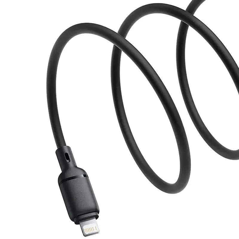 Дата кабель Baseus Silky Series OS Fast Charging USB to Lightning 2.4A (1m) (P1037770) Cluster Black - фото 2