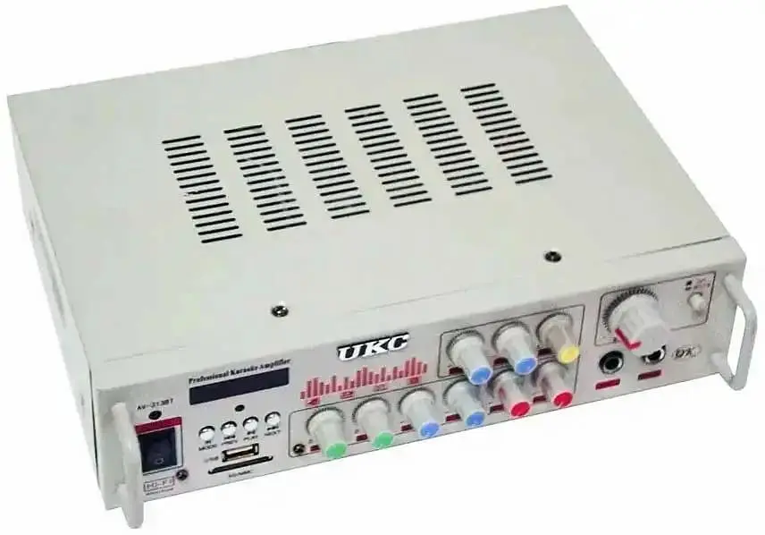 Підсилювач звуку Bluetooth 4,0 USB/SD/FM/MP3 150W+150W 2х канальний з пультом стереопідсилювач для колонок з караоке 220V та 12V UKC AMP-313 - фото 3