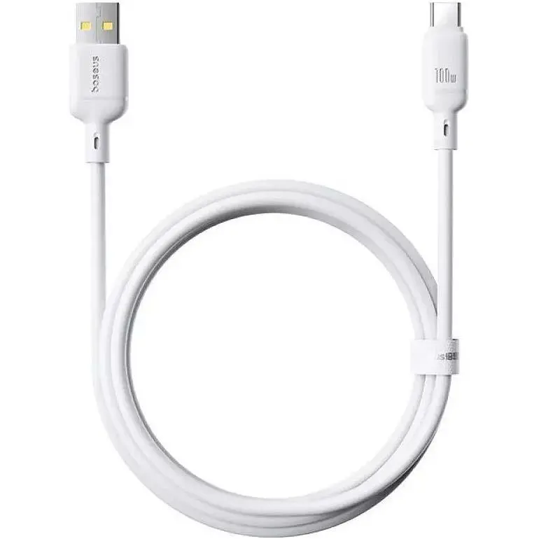 Кабель Baseus Silky Series USB-A to USB-C 100W 1m White (P10377703213-00) [155535] - фото 4