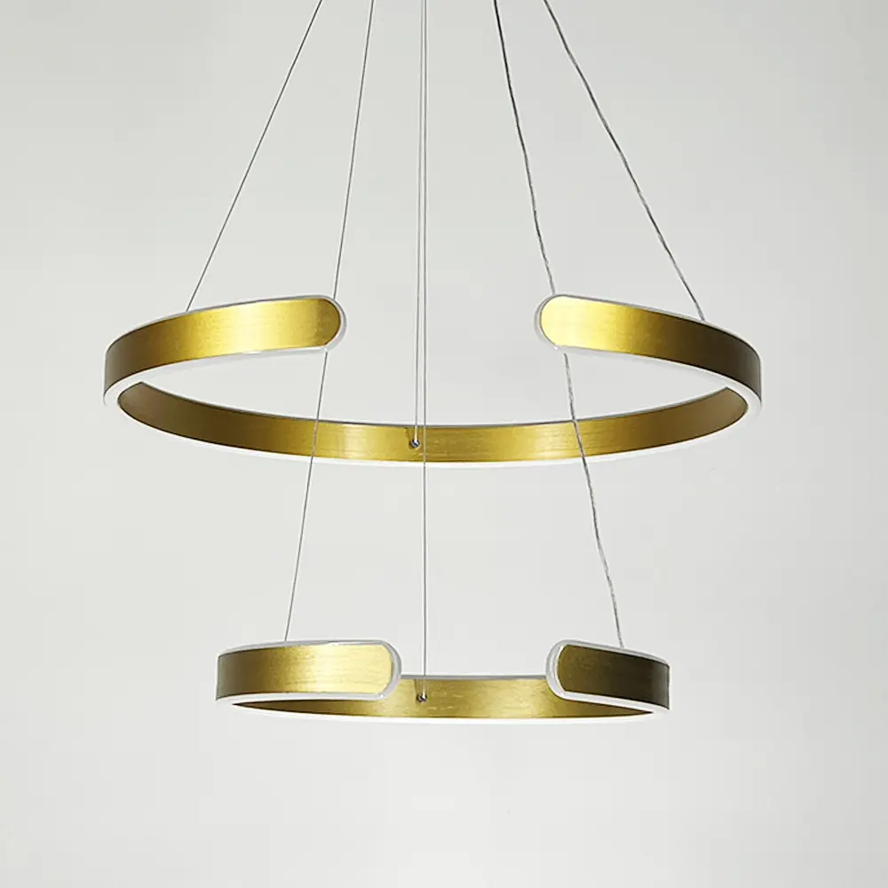 Подвесная люстра в золотом двухъярусном корпусе 40+60 см Line F | Ст. 311C-600+400 GD - фото 4