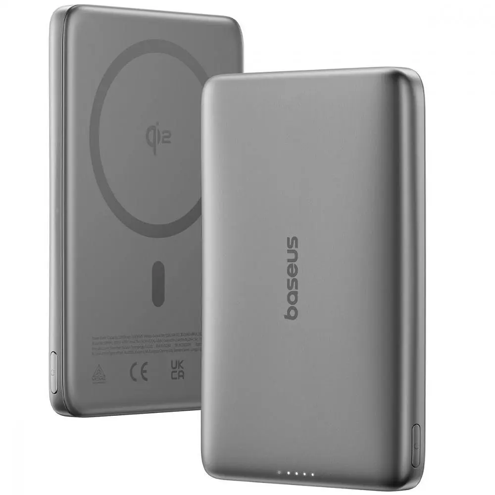 Павербанк Baseus PicoGo Ultra-Slim Qi2 Gray 10 000 mAh / 27 Вт (E0027200) - фото 5