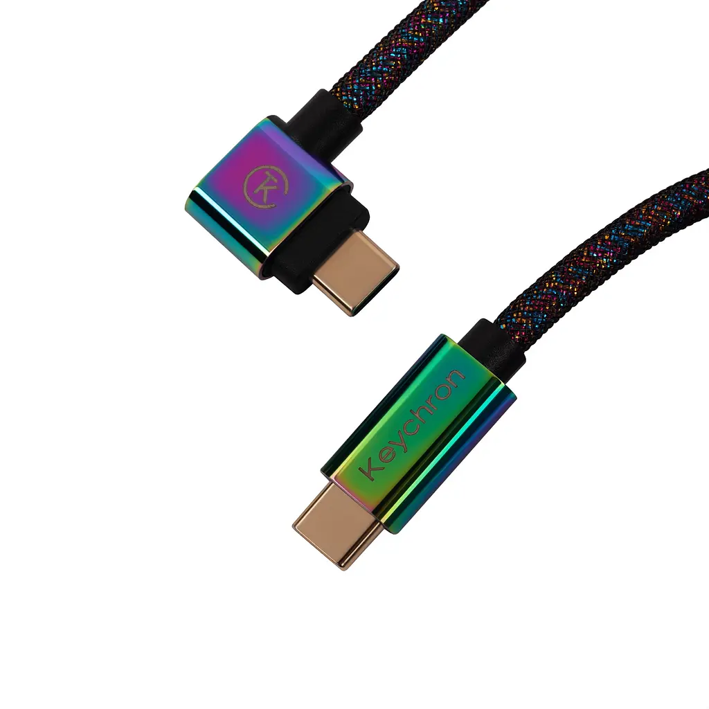 Кабель Keychron USB-A/USB-C > USB-C заряджання/синхронізації, 1.08м, Type-C, Premium Coiled Aviator, чорний - фото 2