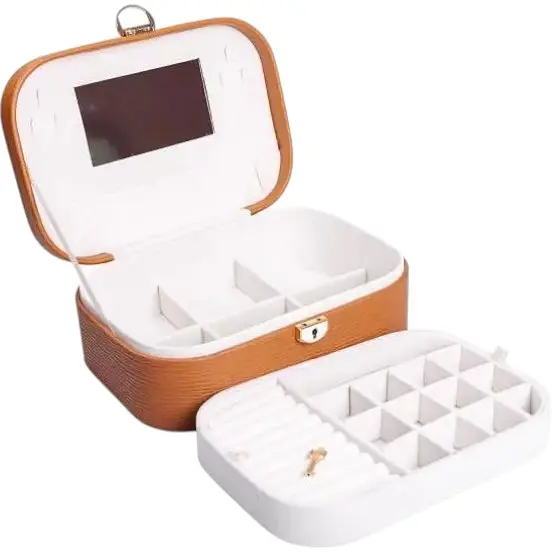 Скринька-органайзер для прикрас Yiwu із замком 26х18х9.5 см теракот HP-5-1BR - фото 3