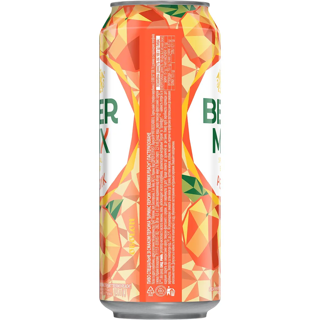 Пиво Оболонь Beermix Персик 2.5% 0.5 л ж/б - фото 2