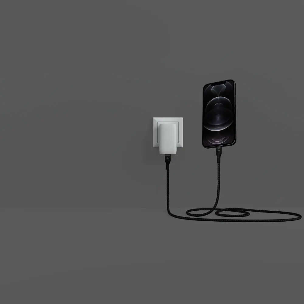 Кабель Belkin USB-C > Lightning заряджання/синхронізації 1м, Type-C, плетений, силіконовий, з ремінц teh0013623 - фото 4