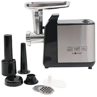 М'ясорубка Haeger HG-3395 1200Вт 2 решітки насадки для ковбаси нержавіюча сталь/чорна (HG-3395_1642) - фото 2
