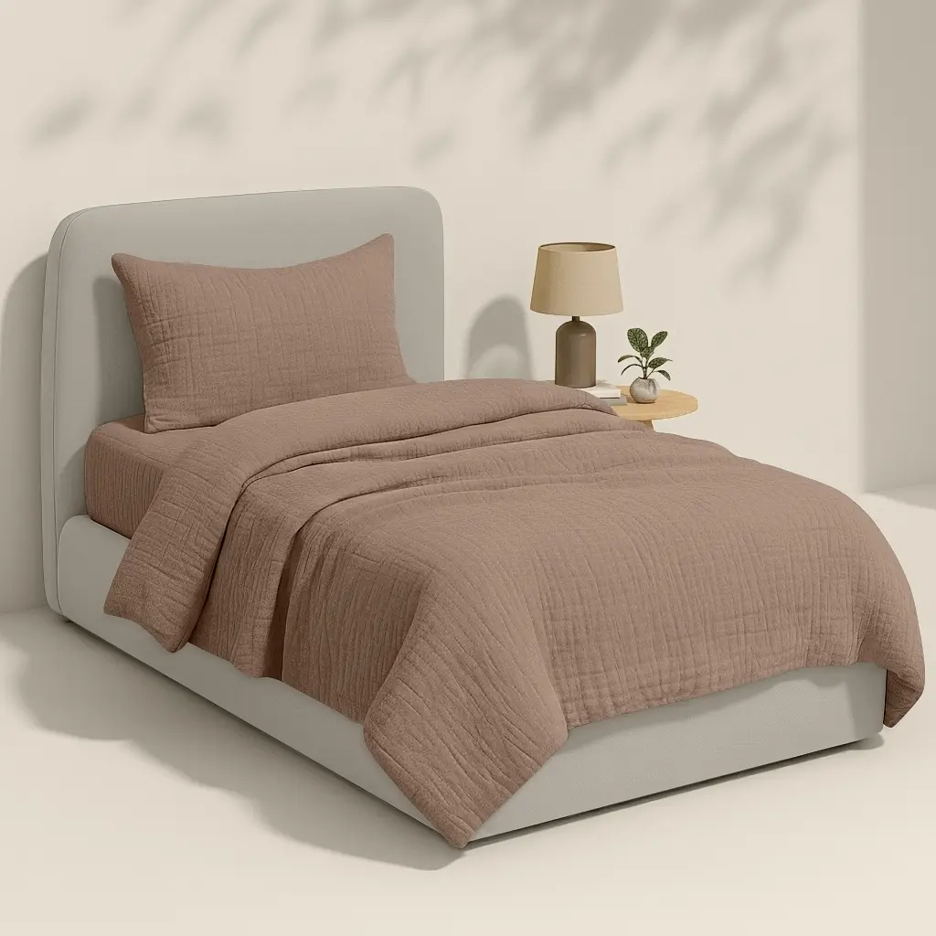 Дитяча постіль Cosas Brown без простирадла муслін 110х140 см (Set_Muslin_019Brown_140_2) - фото 2