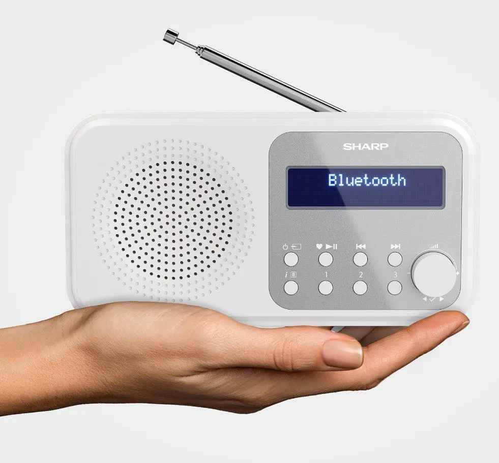 Радіоприймач портативний Sharp DRP420WH DAB+, FM, Bluetooth, батарейки, мережа - фото 8