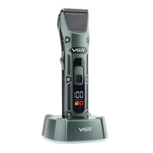 Акумуляторна машинка для стрижки VGR V-696 Professional 4 led display - фото 3