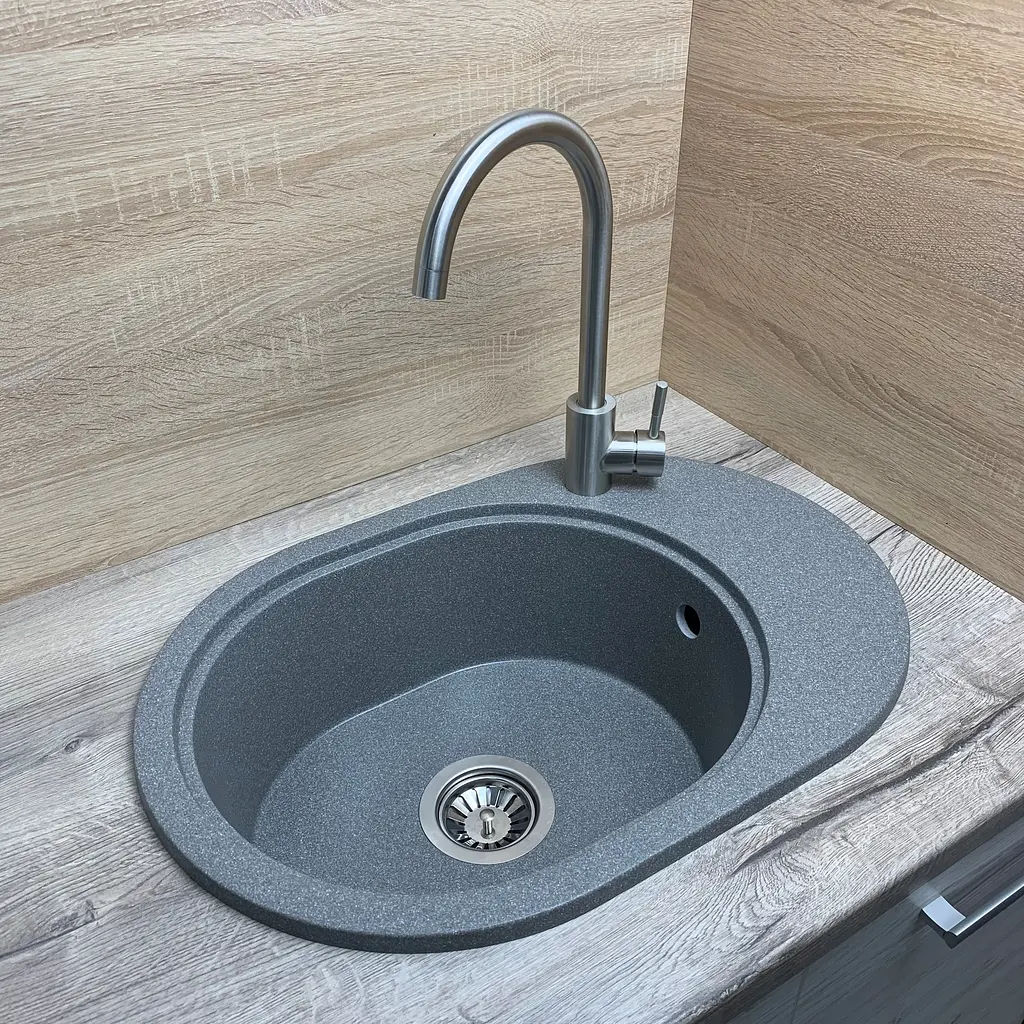 Кухонна мийка Adamant Ovale 610x420x180 сірий 640223, Сірий - фото 2
