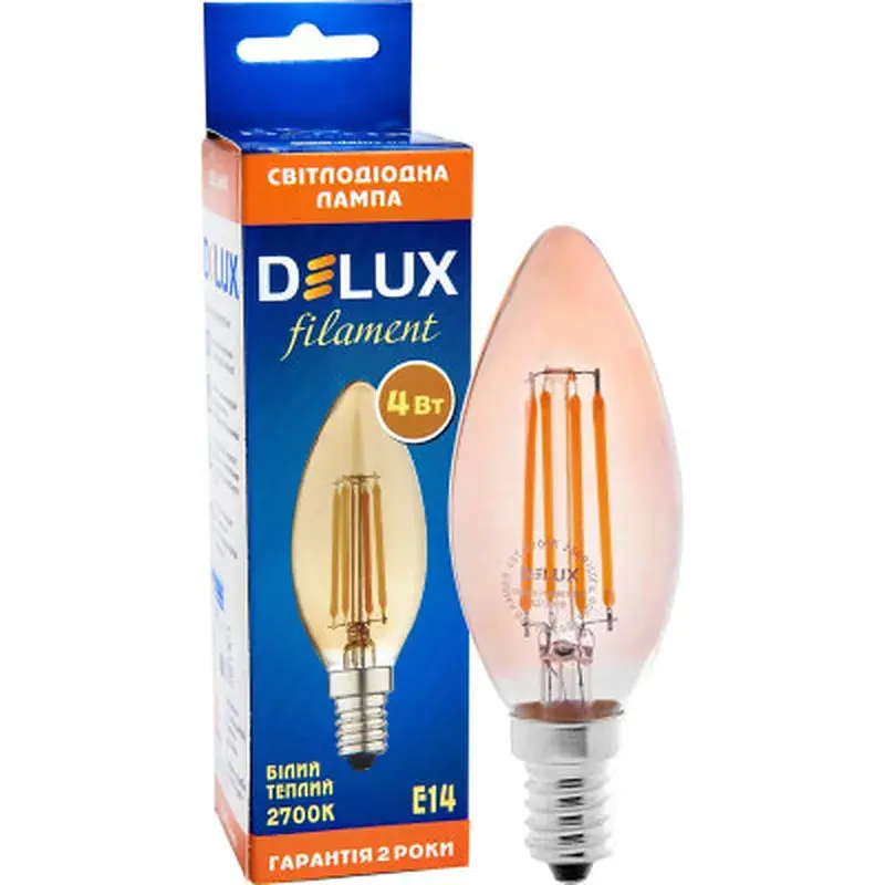 Лампочка Delux BL37B 4 Вт 2700K amber 220 В E14 filament (90011682) - фото 3