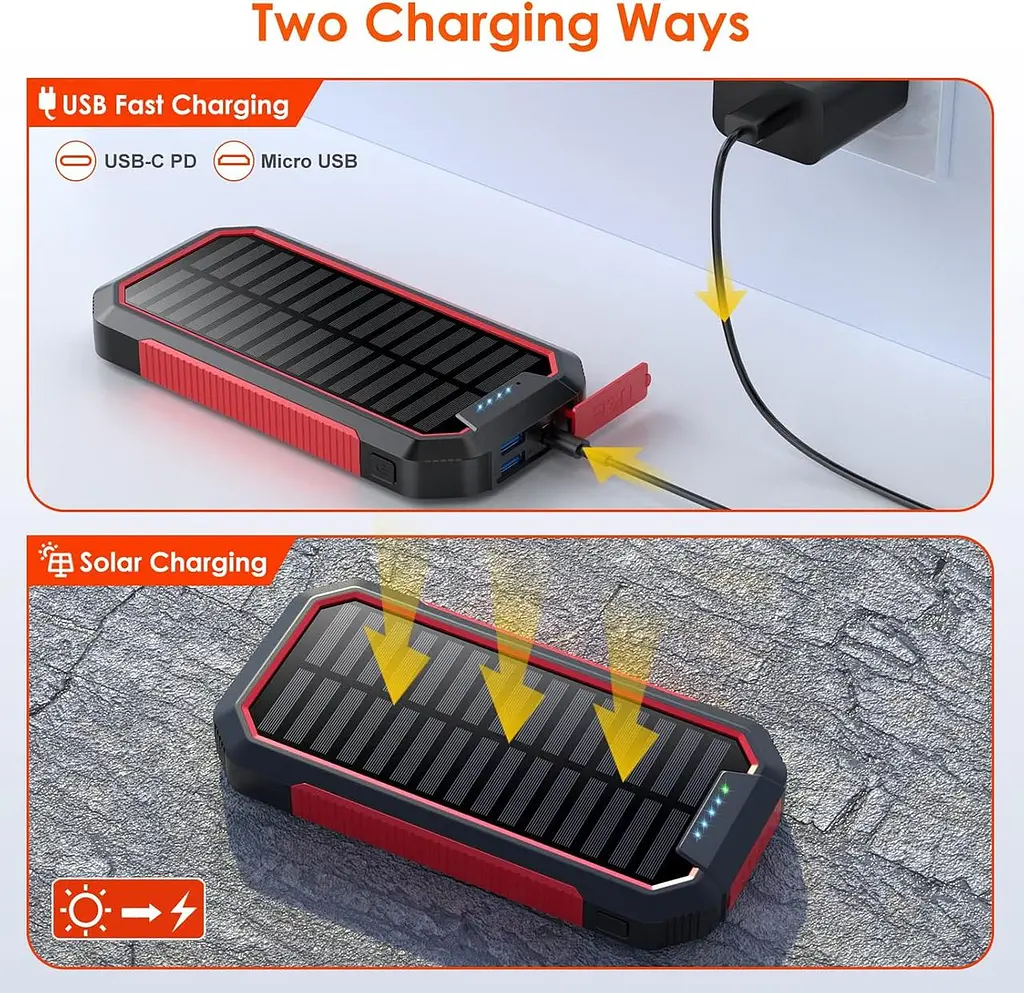 Портативное зарядное устройство PD HETP Solar Wireless Power Bank, 26800 мА·ч 25 Вт - фото 5