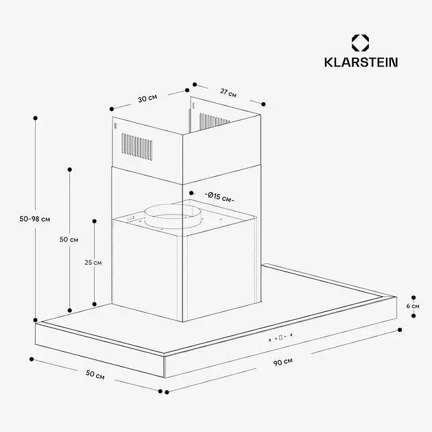 Вытяжка Klarstein ZenFusion T 210 Вт (10046762) - фото 7