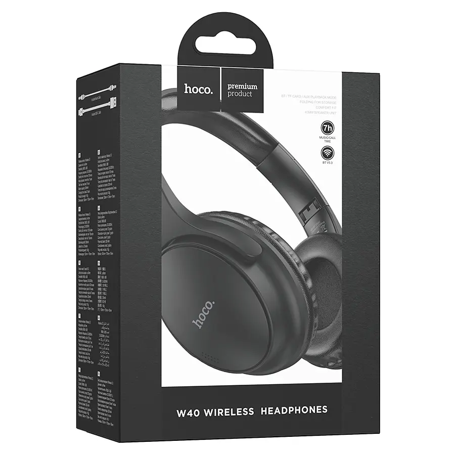 Бездротові навушники Bluetooth HOCO W40, Black, Box - фото 2