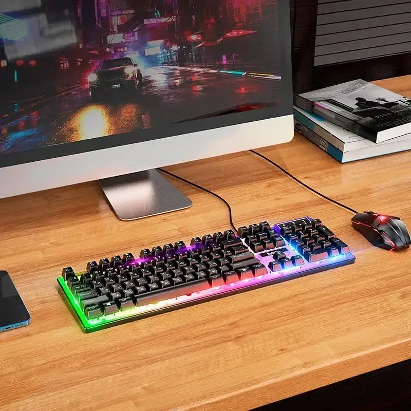 Миша + клавіатура HOCO GM18 Luminous gaming keyboard and mouse set Black - фото 3