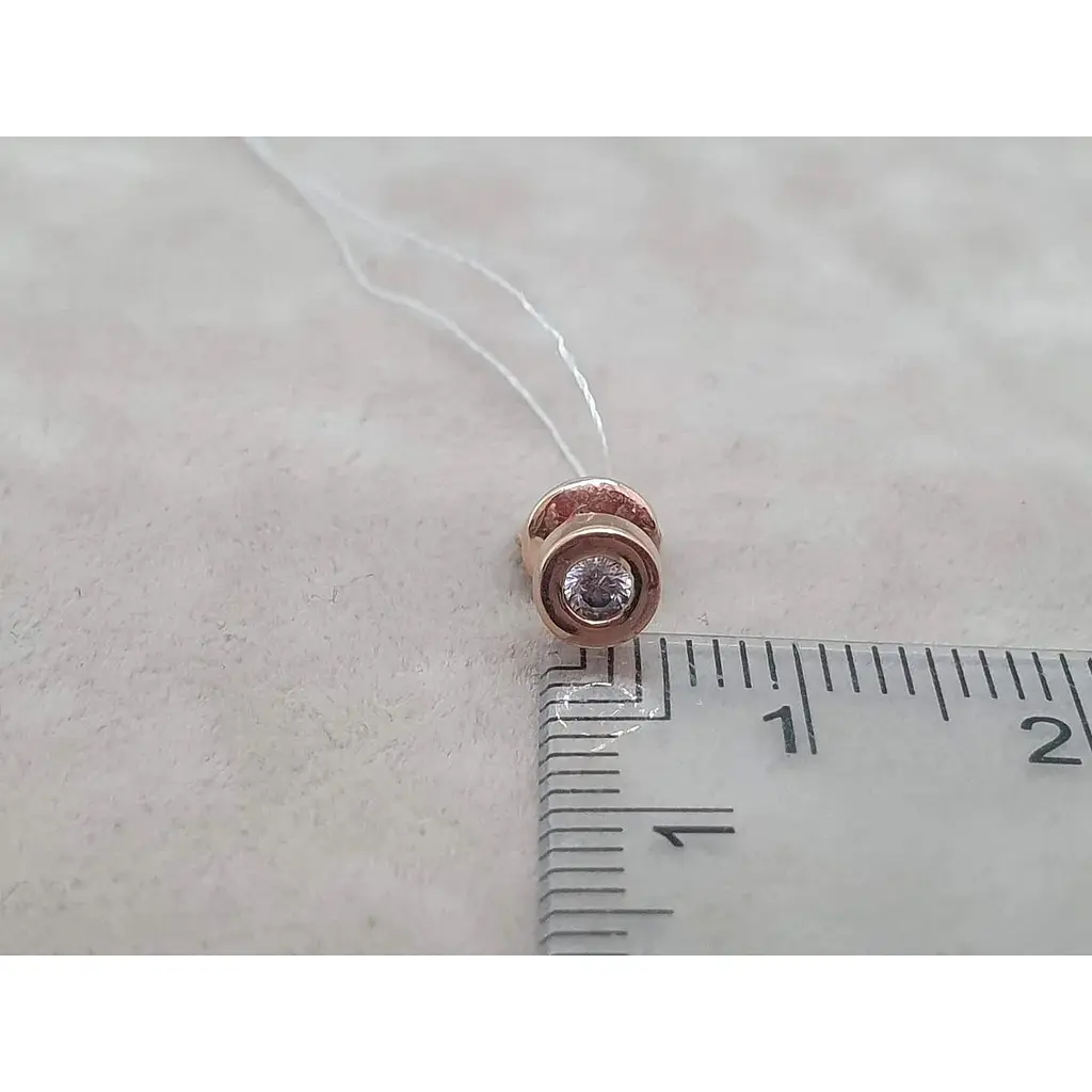 Золота моносережка-пуссета Астор з фіанітом. 213-2267/1 - фото 4