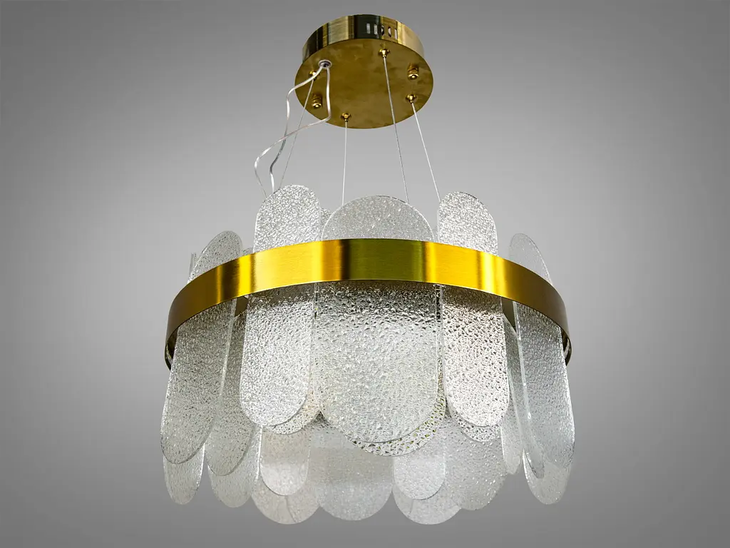 Классическая подвесная хрустальная люстра Diasha, золото, LED 120 Вт. - фото 4