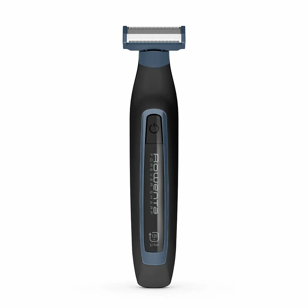 Тример Rowenta Forever Sharp Sport Collection, для бороди та вусів, мережа+акум., роторний мотор, насадок-3, сталь, чорно-синій - фото 2