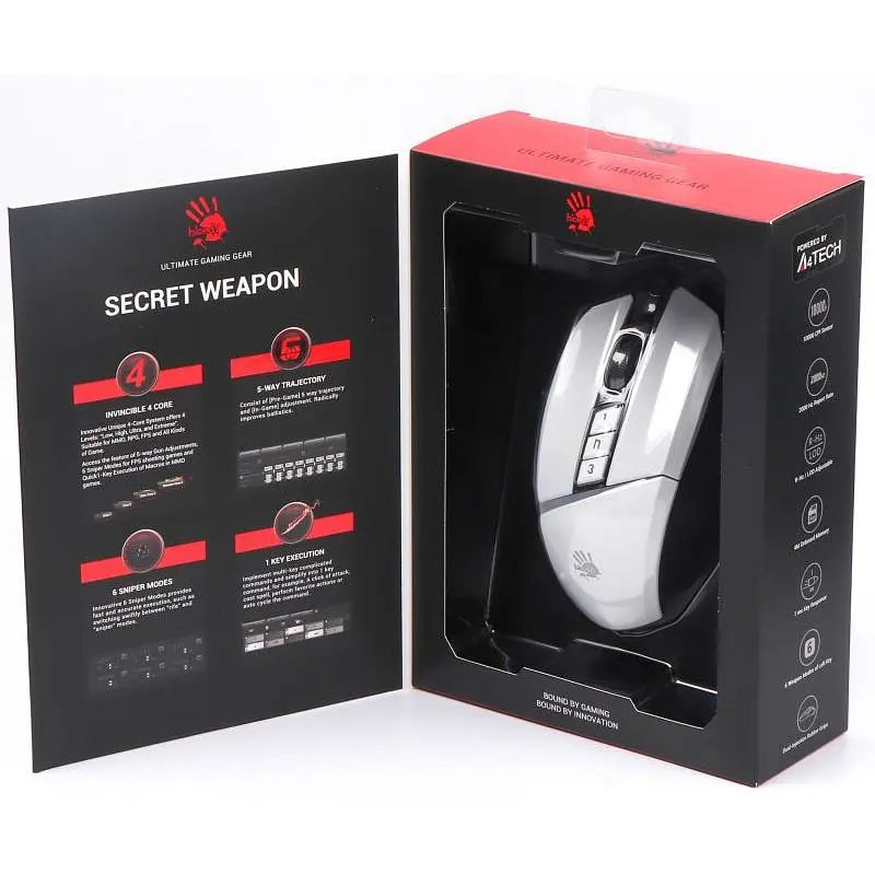 Миша ігрова A4Tech W60 Max Bloody Panda White - фото 7