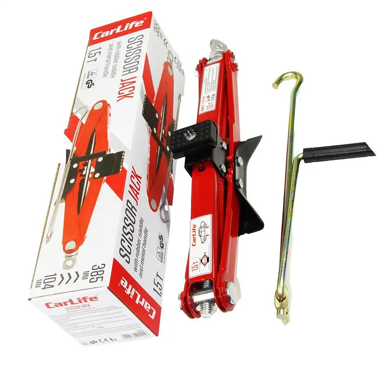 Домкрат механічний ромбоподібний CarLife 1.5 т 104-385 мм Проставка гума (SJ222) - фото 4