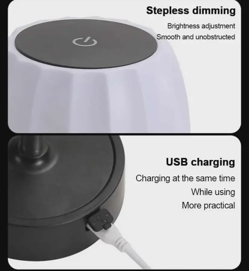 Бездротова сенсорна лампа настільна ZJ329C з регулюванням яскравості - фото 7