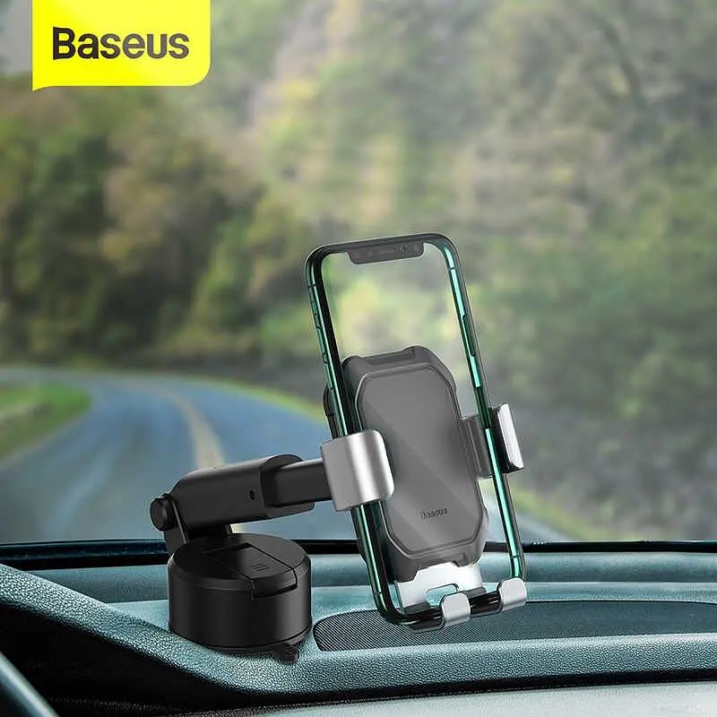 Холдер Baseus Tank gravity car mount holder with suction base Tarnish Чорний - фото 2