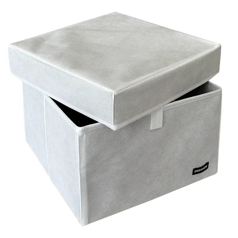 Короб  ORGANIZE  для іграшок та настільних ігор L з кришкою - 30*30*20 см (білий) - фото 4
