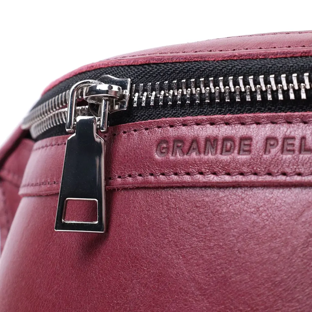 Красива бананка для жінок з натуральної шкіри GRANDE PELLE 22815 рожева - фото 7