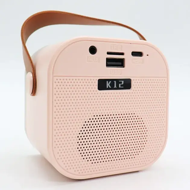 Детское караоке с 2 беспроводными микрофонами K12 и портативной RGB Bluetooth колонкой Pink (18964) - фото 3