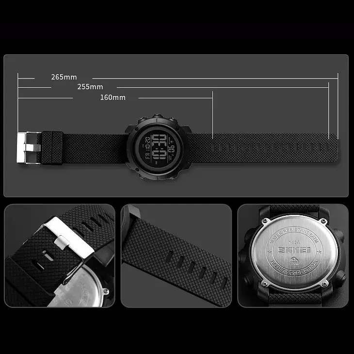 Наручний годинник Skmei 1434 Black Black ABS ring, 1434BKBK (18476) - фото 6