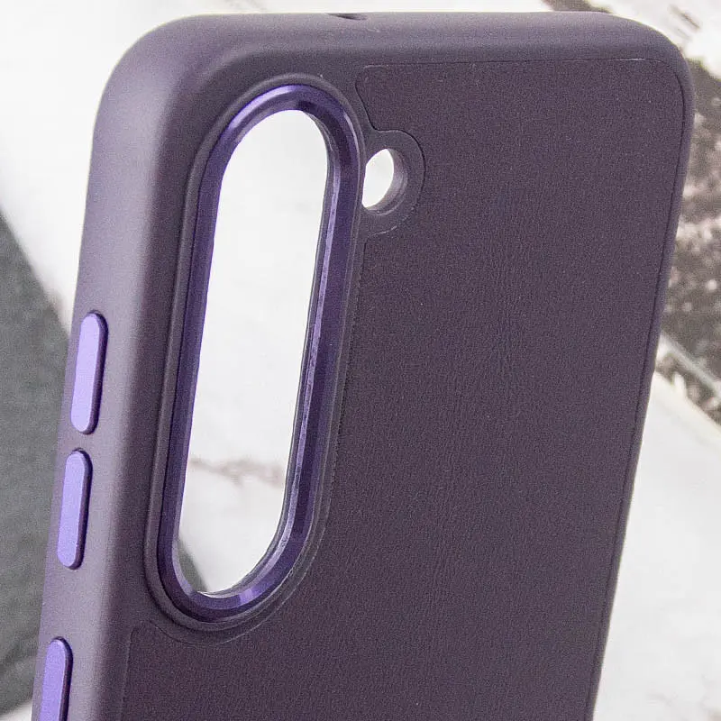 Шкіряний чохол Epik Bonbon Leather Metal Style для Samsung Galaxy S22+ Фіолетовий / Dark Purple - фото 5
