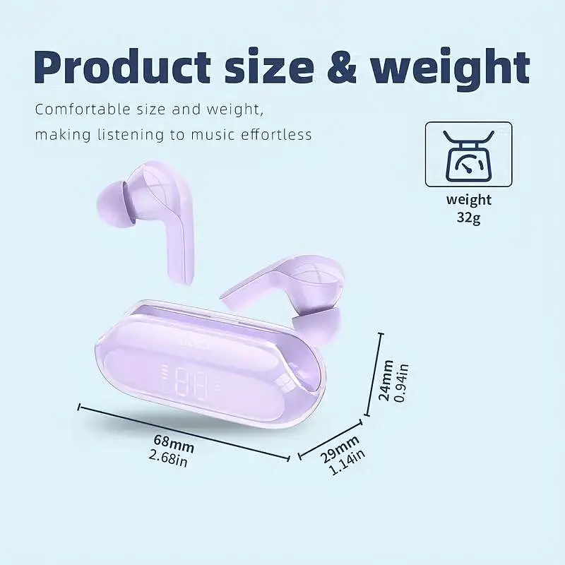 Беспроводные TWS наушники Hoco EW39 вакуумные purple - фото 3