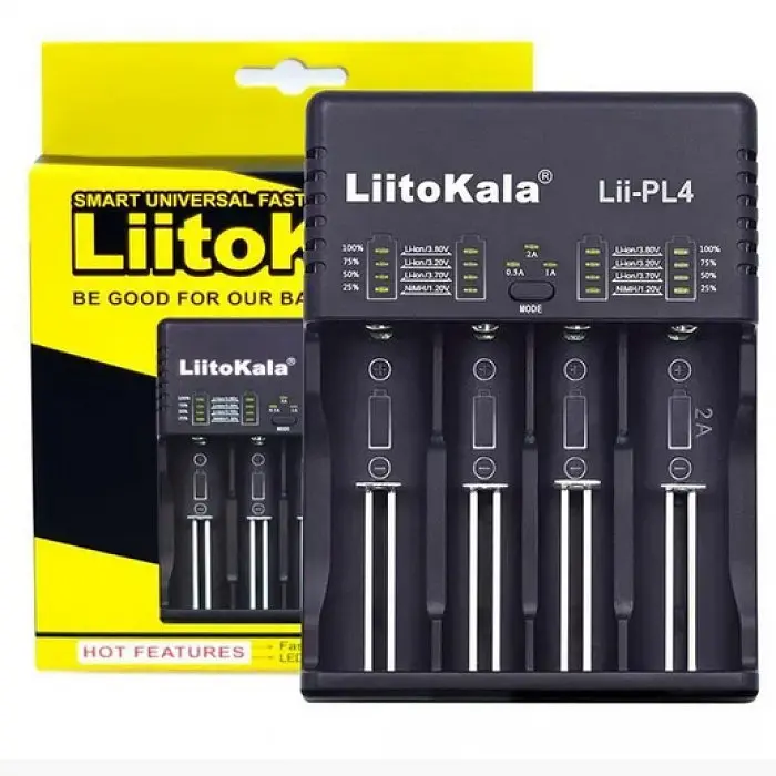 Зарядное устройство LiitoKala Lii-PL4 для 4 аккумуляторов AA, AAA, 18650, 21700, 26650, с автоопределением - фото 3
