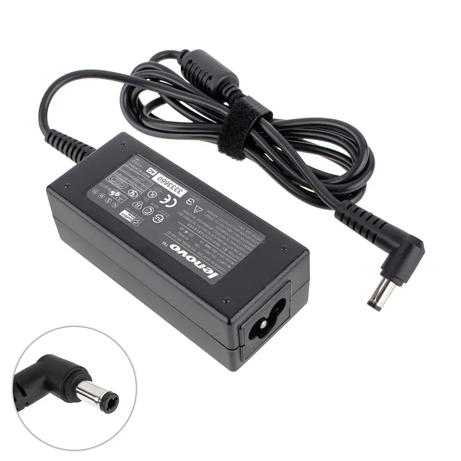 Блок живлення для ноутбука Lenovo 20V, 2A, 40W, 5.5x2.5мм, 3 hole, L-подібний роз'єм, black (без кабеля!) - фото 2