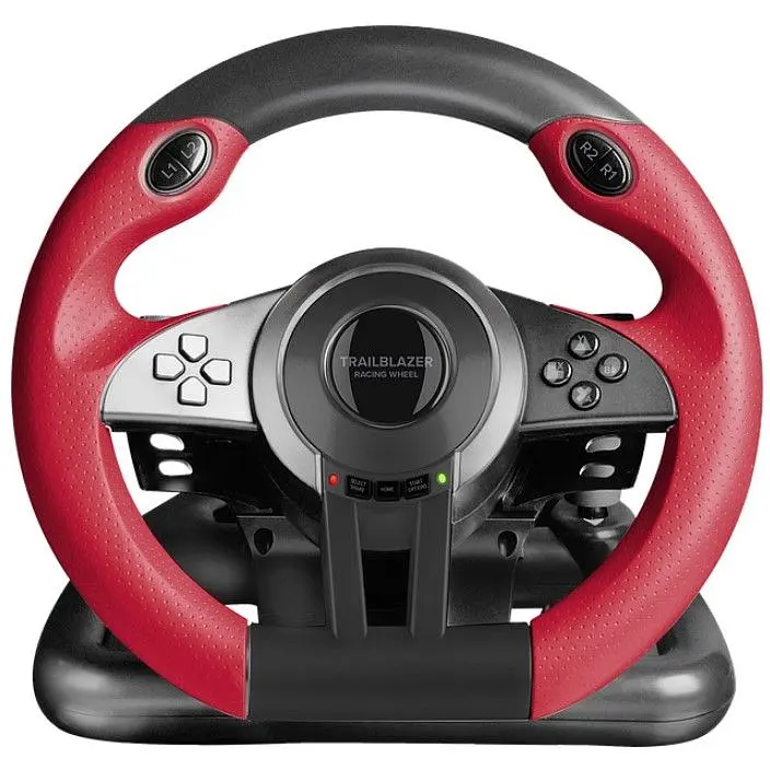Кермо ігрове SpeedLink Trailblazer Wheel Racing USB SL450500BK Black/Red вібраційне з педалями - фото 2