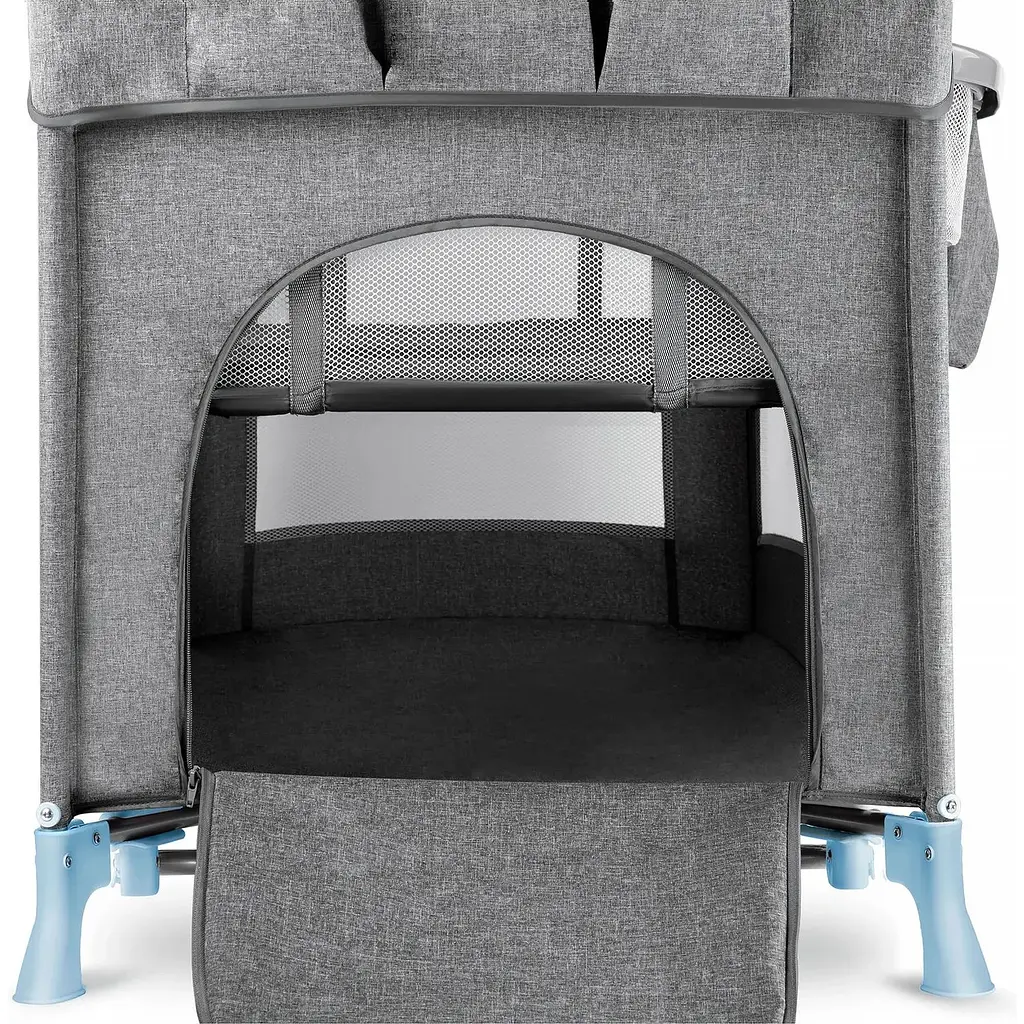 Кровать-манеж с пеленатором Kinderkraft Joy Blue серая с голубым (00-00158382) - фото 9